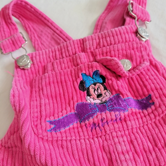 Vintage Minnie Mouse Pink Embroidered Overall 3T - Picture 3 of 13
